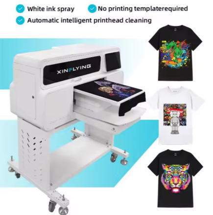 All in One Dtg Printer A3 Double I3200 Heads Single Station 48*47cm 8 Colors T-shirt Printing Machine